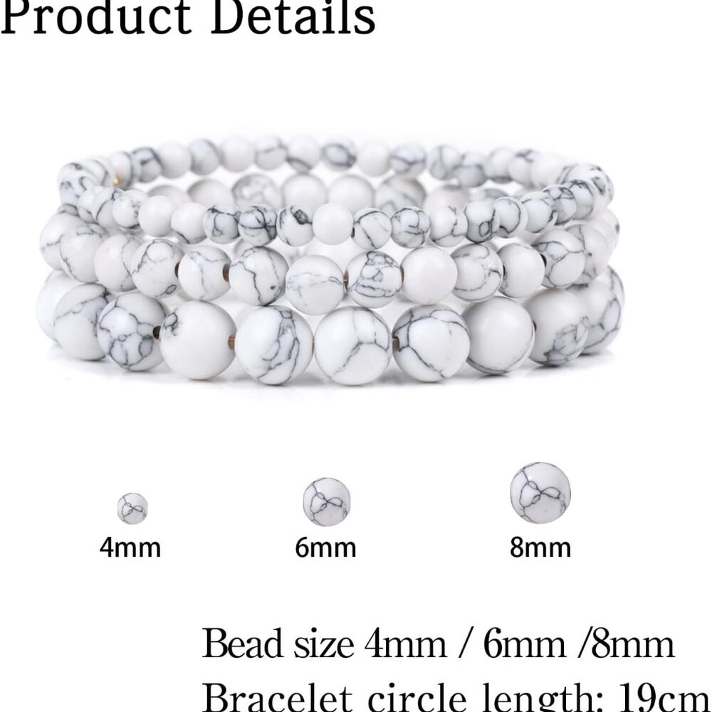 3 PCS Healing Crystal Bracelets for Women 8mm Natural Stone Beaded Stretch Brace - Picture 5 of 6